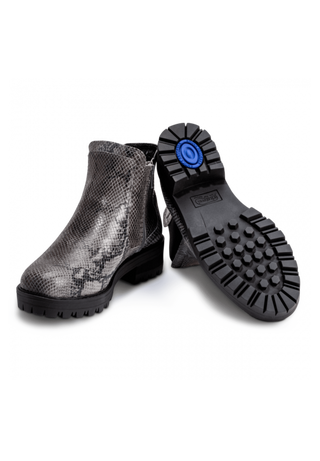 snake Stiefelette Veloursleder snake/grau