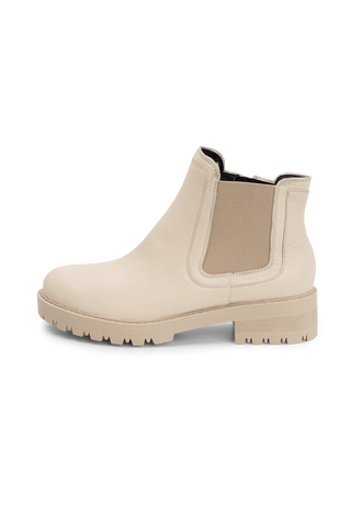 vielseitige Stiefelette Hirschleder beige