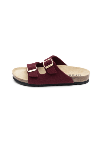 behagliche Pantolette Wollfilz bordeaux