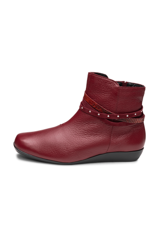 stilvolle Stiefelette Hirschleder bordeaux