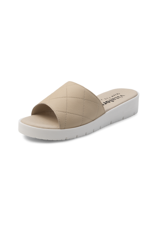 leichte Pantolette Hirschleder creme