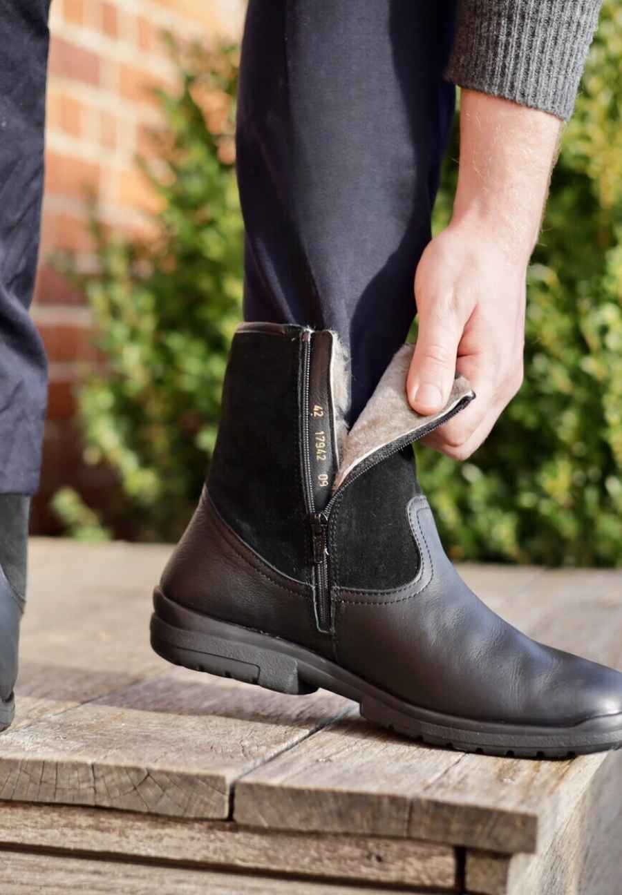 Leder Winterstiefel Herren Winterschuhe Mit Lammfellfutter