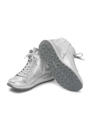 aktueller Sneaker-Boots Softnappaleder silber