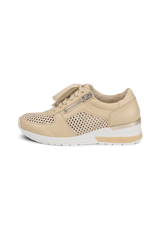 perforierter Sneaker Hirschleder creme