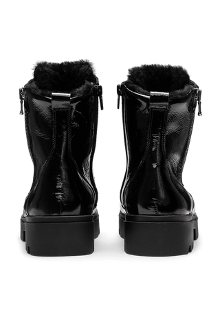 phänomenale Stiefelette Lackleder schwarz