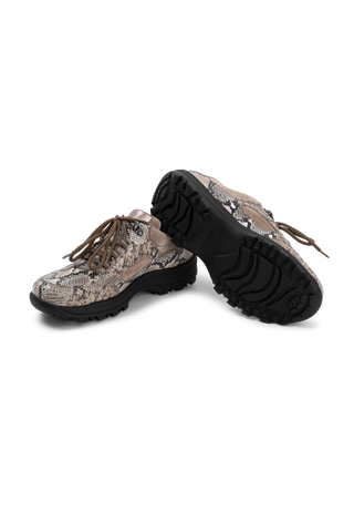 snake Trekkinghalbschuh Softnappaleder snake/taupe