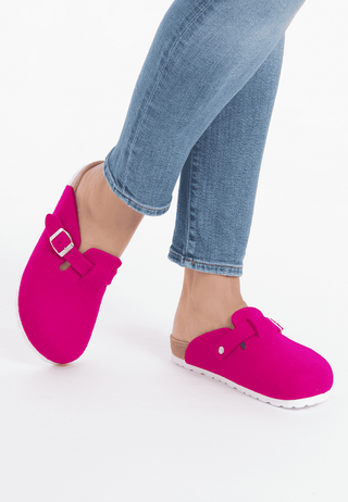 wärmeregulierender Clog Wollfilz pink