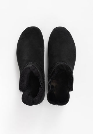 wärmende Stiefelette Veloursleder schwarz