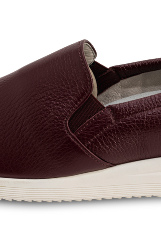 klassischer Slipper Hirschleder aubergine