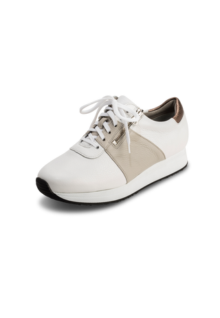 trendiger Sneaker Hirschleder weiß/beige