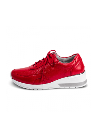 glanzvoller Sneaker Hirschlackleder rot