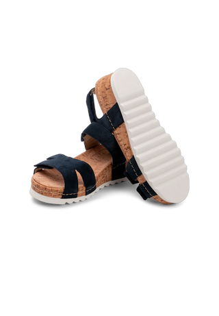 farbenfrohe Sandale Veloursleder marine