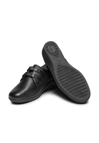 schlichter Halbschuh Hirschleder schwarz