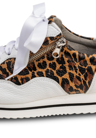 leoprint Sneaker Hirschleder leopard/weiß