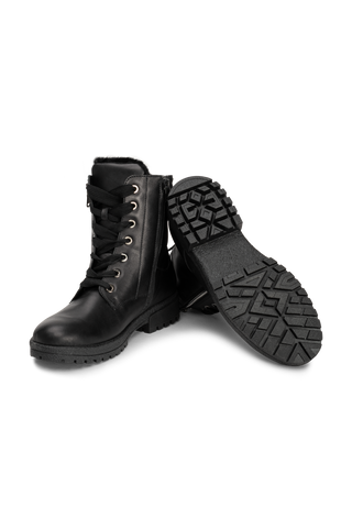 hochklassige Stiefelette Softnappaleder schwarz