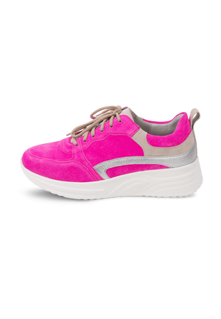 knalliger Sneaker Veloursleder neonpink