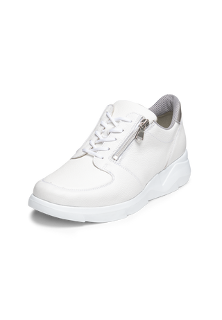 unverzichtbarer Sneaker Leder/Stretch weiß