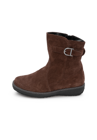 kuschlige Stiefelette Veloursleder schoko