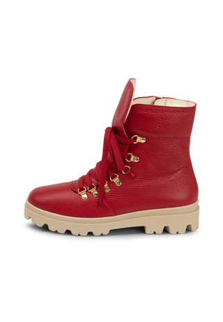 sportliche Stiefelette Hirschleder rot