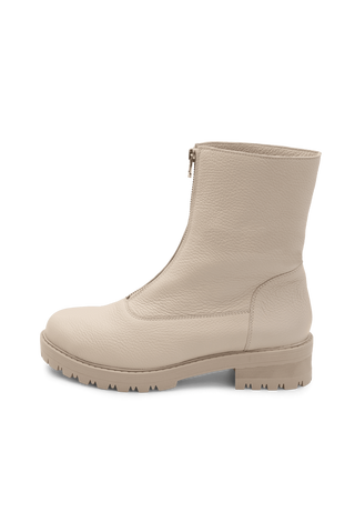 perfekte Stiefelette Hirschleder beige