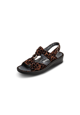 wilde Sandale Samtziege leopard