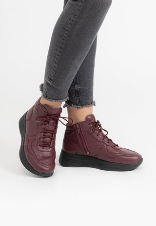 fabelhafte Stiefelette Hirschleder aubergine