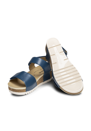 sehenswerte Sandale Softnappaleder jeansblau