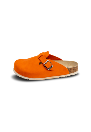 bequemer Clog Nubukleder orange