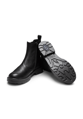 beherzte Stiefelette Hirschleder schwarz