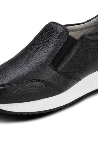 extrabreiter Slipper Hirschleder schwarz