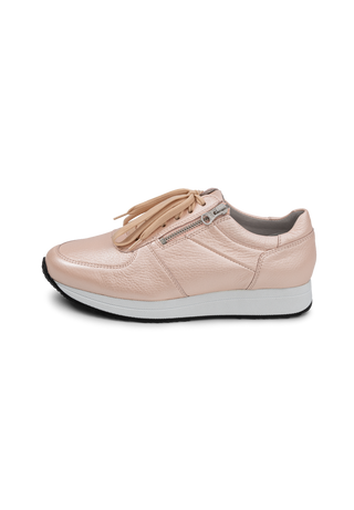 schimmernder Sneaker Hirschleder rose/metallic