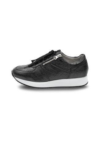 kroko Sneaker Hirschleder schwarz