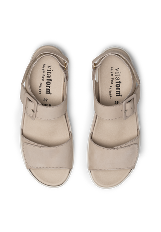 luftige Sandale Softnubuk beige