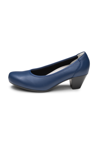 klassischer Pumps Hirschleder blau