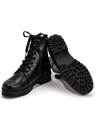 trendiger Bootie Nappaleder schwarz