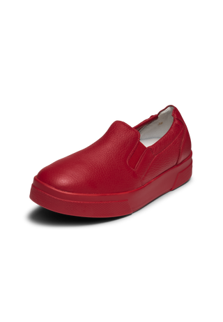 schlichter Slipper Hirschleder rot