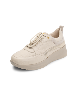 sportlicher Sneaker Hirschleder beige