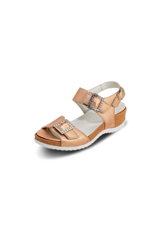 glanzvolle Sandale Softnappaleder rosegold