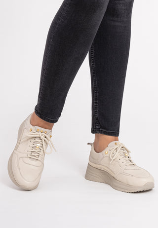 sportlicher Sneaker Hirschleder beige