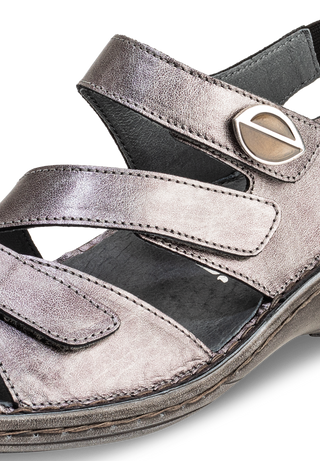 schmeichelnde Sandale Softnappa taupe/metallic