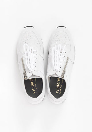 funkelnder Sneaker Veloursleder weiß