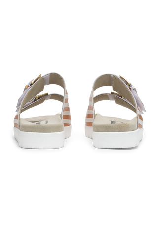 gestreifte Pantolette Nappaleder terracotta-gestreift