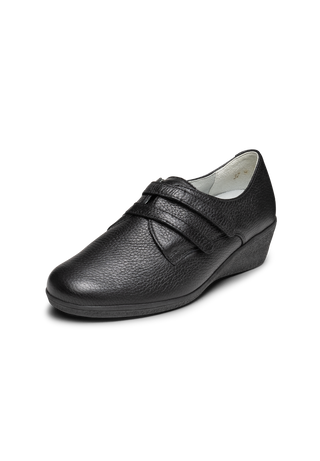 schlichter Halbschuh Hirschleder schwarz