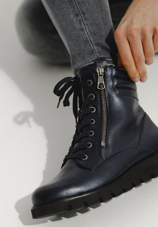 trendige Boots Nappaleder dunkelblau