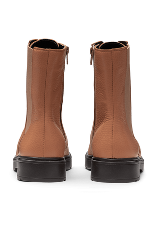 sehenswerte Stiefelette Hirschleder camel