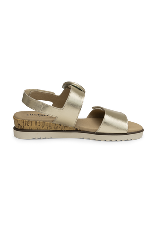 zarte Sandalette echt Leder gold