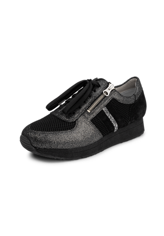 schöner Sneaker Veloursleder schwarz