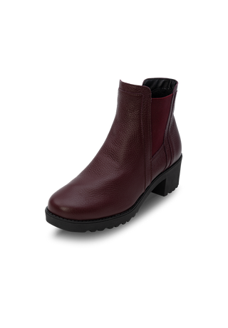 stylesichere Stiefelette Hirschleder aubergine