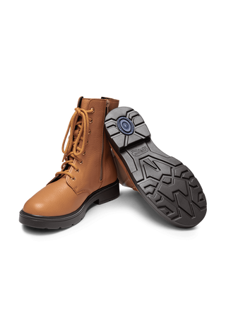 sehenswerte Stiefelette Hirschleder camel