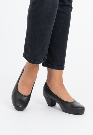 femininer Pumps Hirschleder schwarz